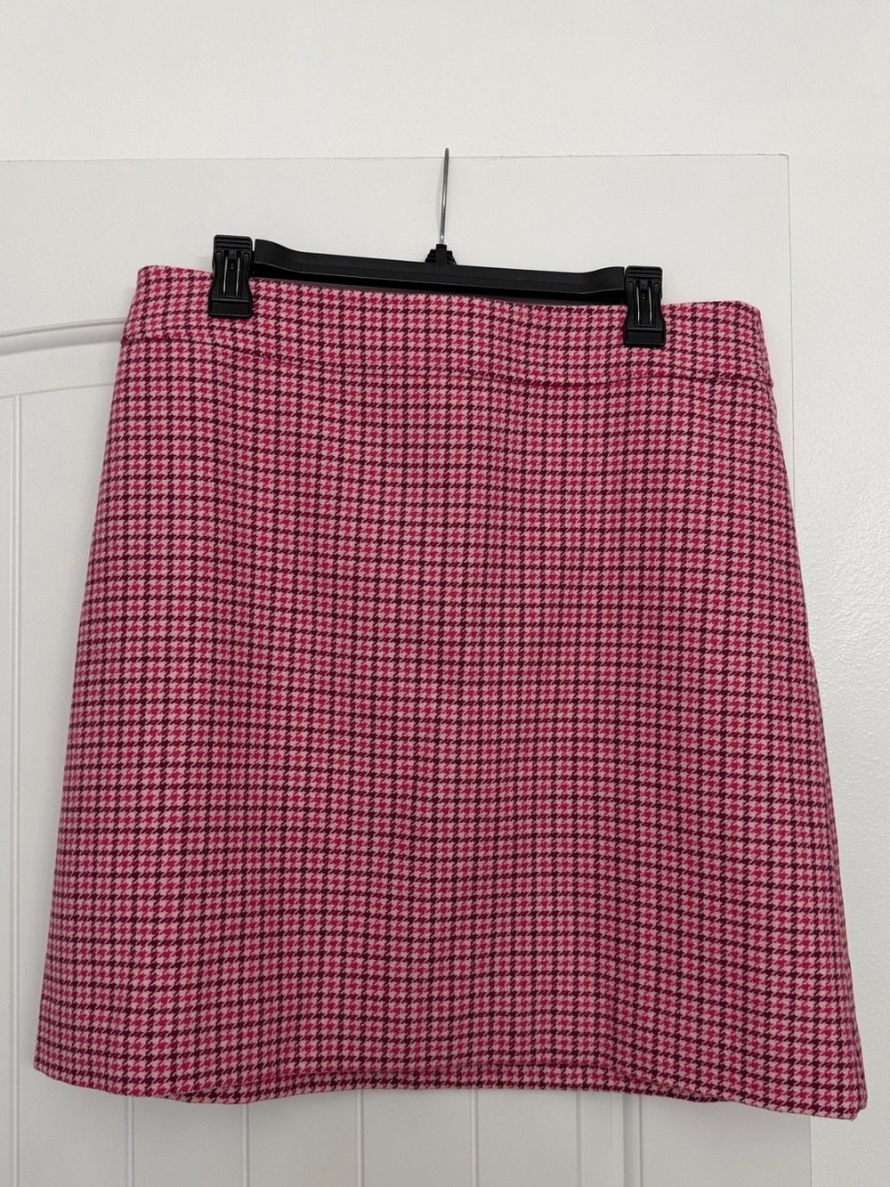 J. Crew Pink Houndstooth A-Line Skirt